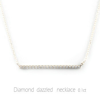 k18 ネックレス ダイヤモンド レディース ペンダント ホワイトゴールド ダイヤ 18k 18金 pendant 0.1ct 華奢 シンプル 記念 誕生日 ライン スキンジュエリー|シエロブルー