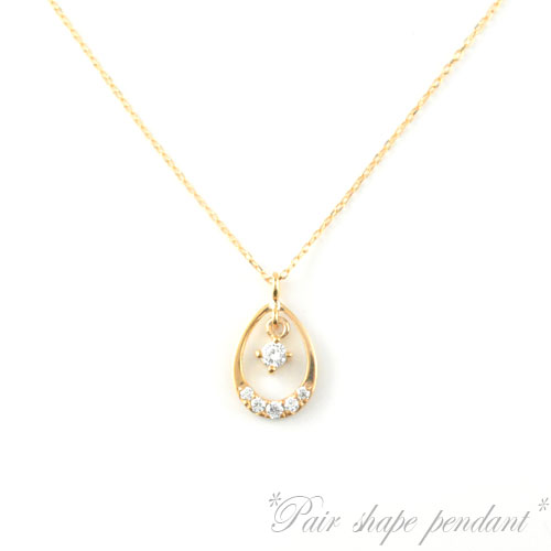 【ポイント10倍】 k18 ネックレス ダイヤモンド ペンダント ダイヤ ピンクゴールドつゆ 0.09ct ダイヤモンドk18 18k 18金 ドロップ 華奢 プレゼントに 母の日 誕生日