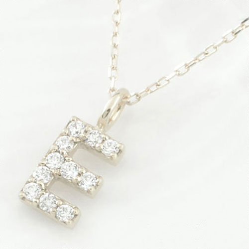 18金 ネックレス 【E】イニシャル ダイヤ レディース ダイヤモンド 華奢 k18 ペンダント アルファベット ネーム 18K ホワイトゴールド 重ねづけ チャーム 母の日 誕生日