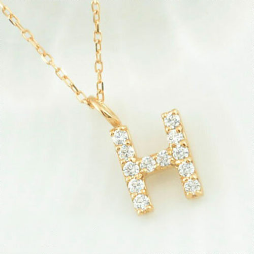 全国組立設置無料 ネックレス H イニシャル ダイヤ レディース ダイヤモンド 華奢 K10 ペンダント アルファベット ネーム K10 10金 10k ピンクゴールド 重ねづけ チャーム 100 の保証 Www Kioskogaleria Com