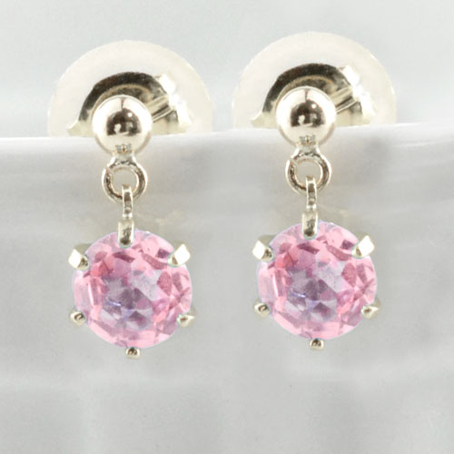 【10%OFFクーポン配布中】 ピアス ピンクサファイア プラチナ レディース スタッドピアス ブラ 揺れる プラチナ900 大粒 一粒 ジュエル プチピアス 9月の誕生石 天然石 4mm 納期1週間 母の日 誕生日