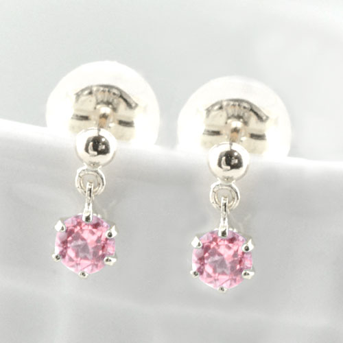 ピアス ピンクサファイア プラチナ レディース スタッドピアス ブラ 揺れる プラチナ900 一粒 ジュエル プチピアス 9月の誕生石 天然石 3mm 納期1週間｜シエロブルー 21,868円