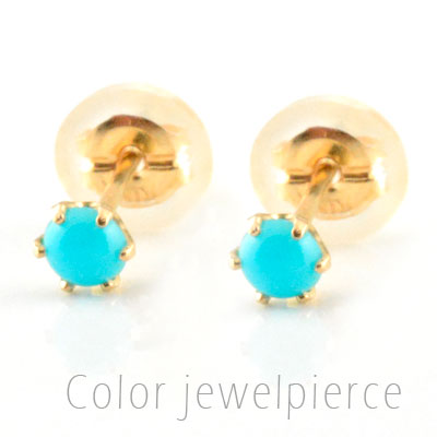 18金 ピアス トルコ ターコイズ ピンクゴールドk18 レディース スタッドピアス 18k k18 一粒ジュエル プチピアス 12月の誕生石 天然石 3mm 納期1週間|シエロブルー