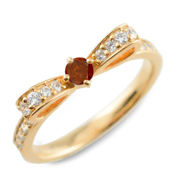 K18リボン型ゴールドリング ルビー 楽天市場】K18 リング ルビー リング かわいい リボン 18金