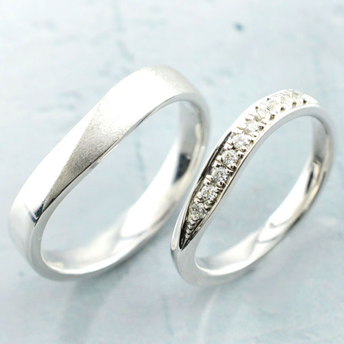k18 リング ペアリング マリッジリング 18k ダイヤモンド ホワイトゴールド メンズ レディース 記念日 指輪 ダイヤ 婚約指輪  エンゲージリング 結婚指輪 | シエロブルー