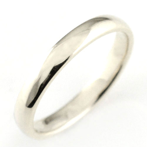 18金 リング メンズ ホワイトゴールドシンプル 結婚指輪 k18 エンゲージリング ハンドメイド 甲丸 18k 3mm 母の日 誕生日