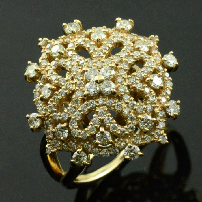 楽天市場】K18 ダイヤモンド 透かし レース リング 指輪 ホワイト