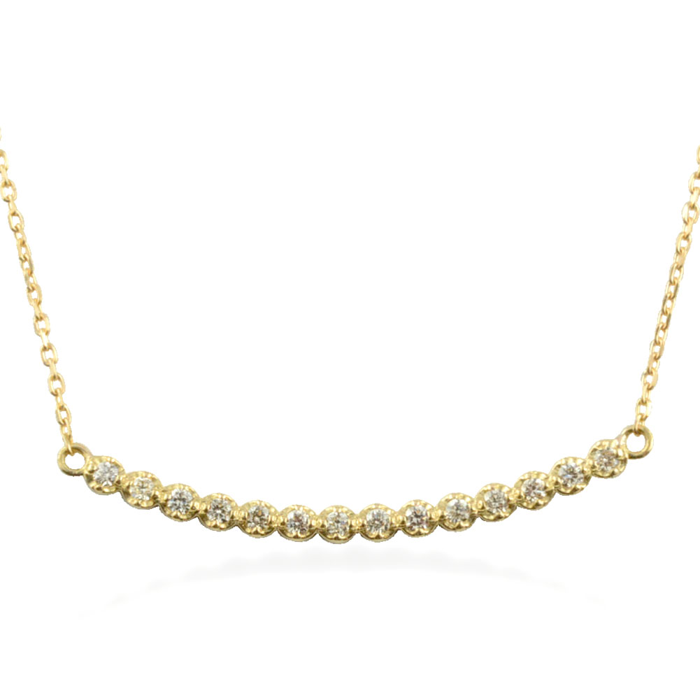 k18 ネックレス ダイヤモンド ライン レディース ペンダント イエローゴールド ダイヤ 18k 18金 pendant 華奢 シンプル 記念 誕生日 スキンジュエリー｜シエロブルー