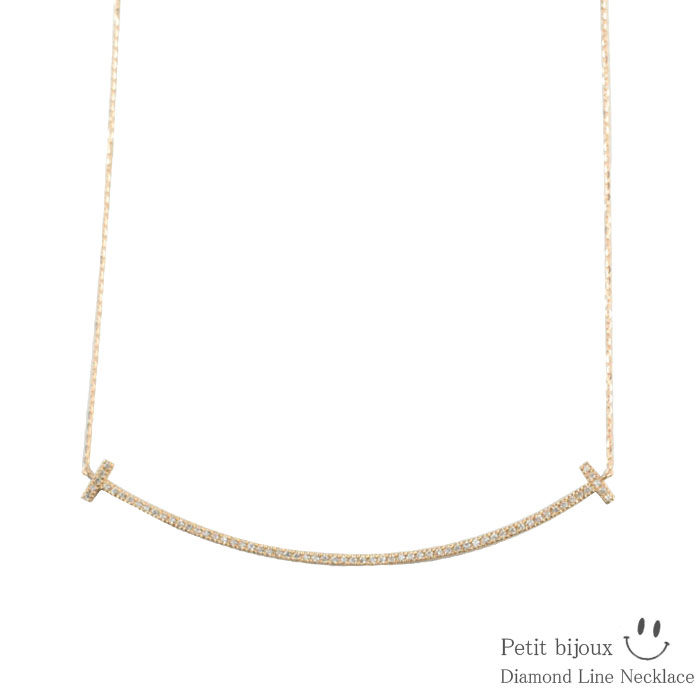 k18 ネックレス ダイヤモンド ライン レディース ペンダント ピンクゴールド ダイヤ 18k 18金 pendan 長めのライン リバーシブル 華奢 シンプル 記念 誕生日 スキンジュエリー｜シエロブルー