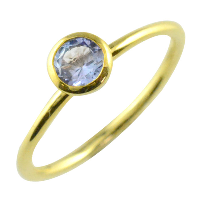 【ポイント10倍】 k18 リング タンザナイト イエローゴールド 指輪 18金 ピンキーリング レディース 天然石 18k アンティーク 一粒 カラーストーン 誕生石 12月 重ねづけ フセコミ 華奢 人気 母の日 誕生日