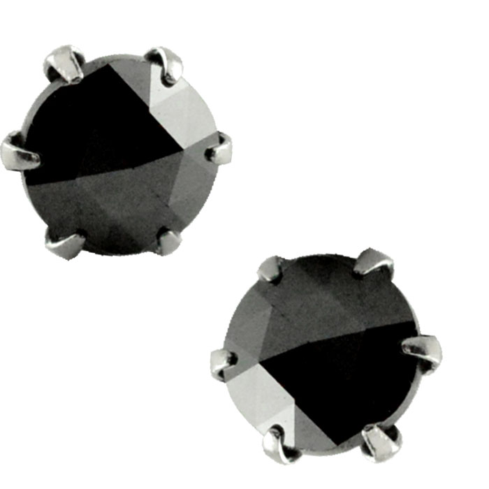 【10%OFFクーポン配布中】 ピアス スダッドピアス ブラックダイヤモンド プラチナ ダイヤモンドピアス ローズカット pt900 プラチナ900 レディース 天然石 母の日 誕生日