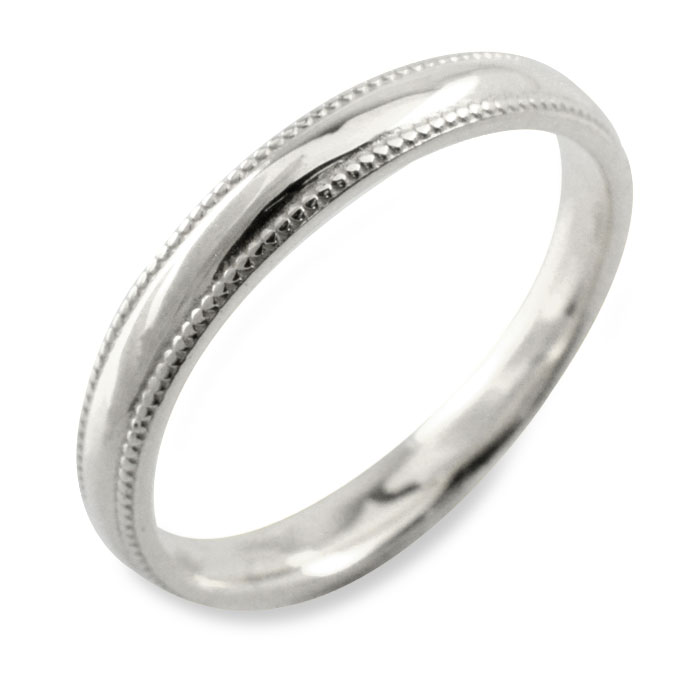 【10%OFFクーポン配布中】 k18 リング 指輪 18金 ホワイトゴールド 地金リング ゴールド ミル打ち 18k 甲丸 レディース 記念日|シエロブルー