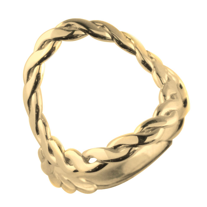 【10%OFFクーポン配布中】 k18 リング 指輪 18金 ゴールド イエローゴールド 18k クサリ 縄 鎖 レディース 地金 楕円 母の日 誕生日