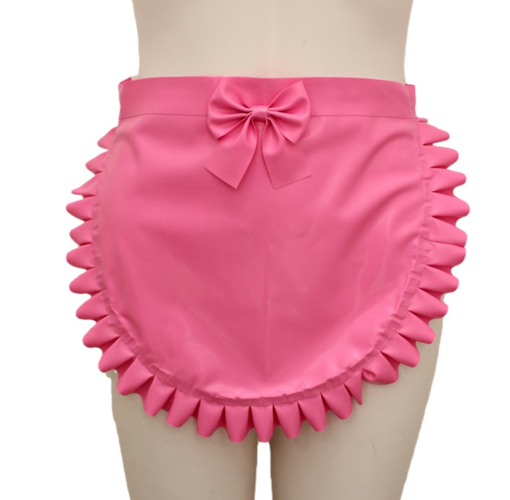 本物のラテックスエプロン ボンデージ SM エプロン レディース ラバー エロティック衣装 セクシーコスプレZZ2043-Pink
