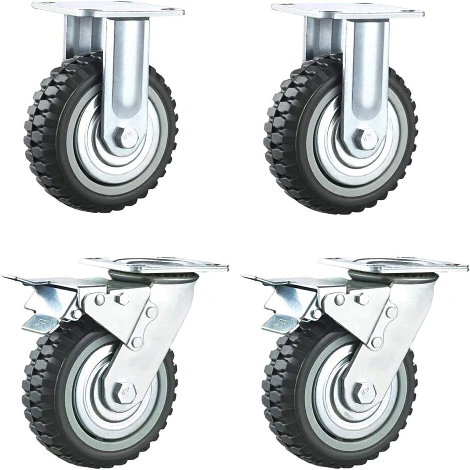 【楽天市場】【4個セット】重量キャスター キャスター 四輪自在 車輪 200mm 静音 回転 台車用キャスター 自在輪 耐荷重 800Kg