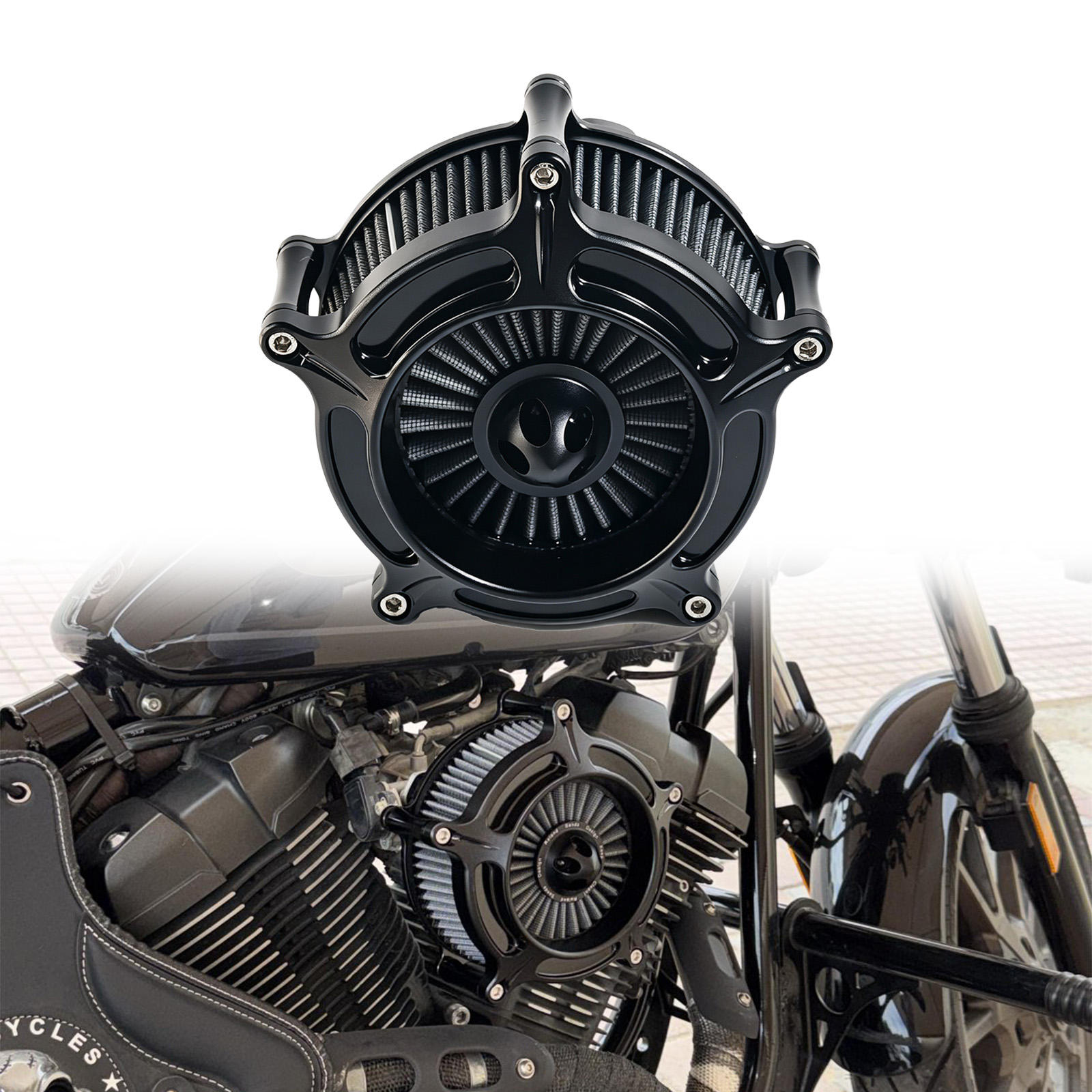 マットブラックオートバイタービンエアフィルターエアクリーナーヤマハボルトXVS 950 XV950 2014-2025対応｜Cifecom-shop 14,040円