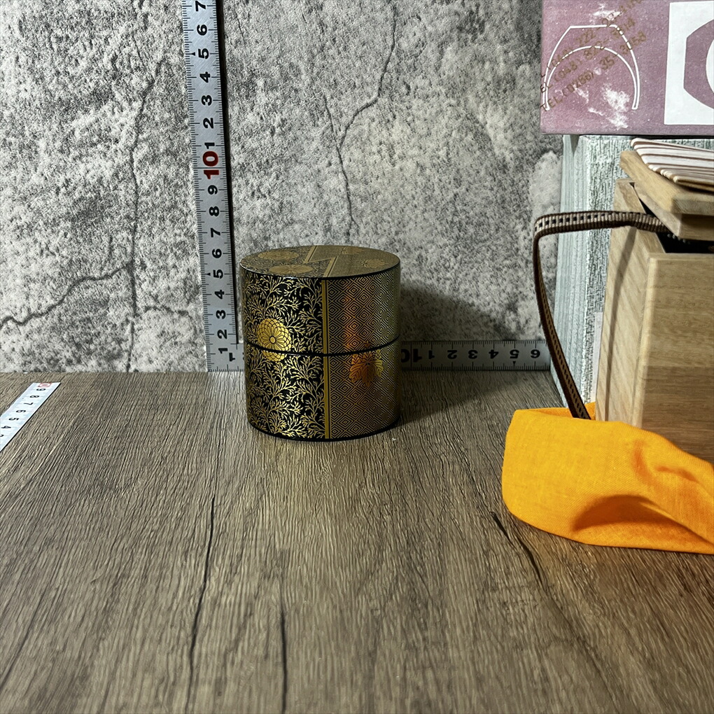 茶道具　加賀蒔絵師　中村秀甫作　老松　中棗 楽天市場】秀甫作 欅溜塗 太鼓茶器 山中塗 棗 加賀蒔絵 共箱 木