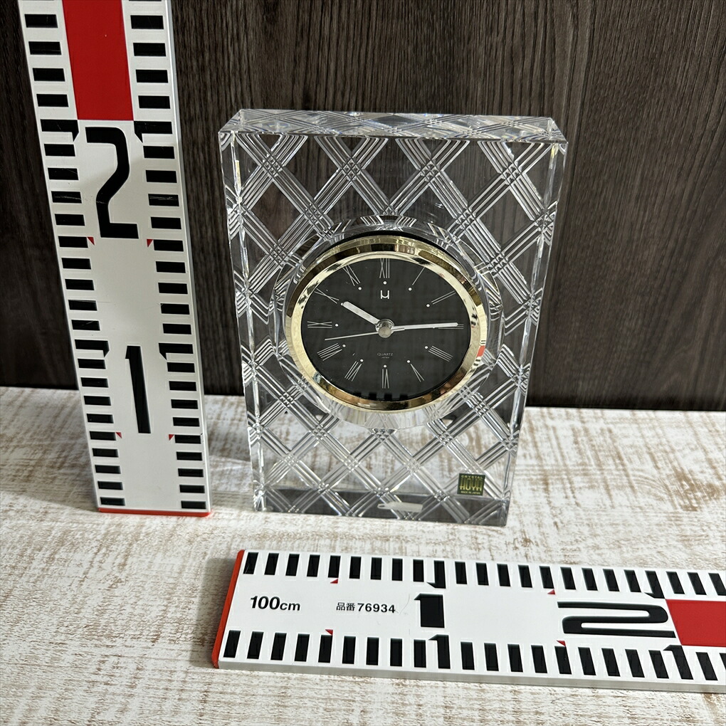 ホヤクリスタル　　　時計 HOYA クリスタル 水晶 電子時計 Desk Clock クォーツ ホヤ