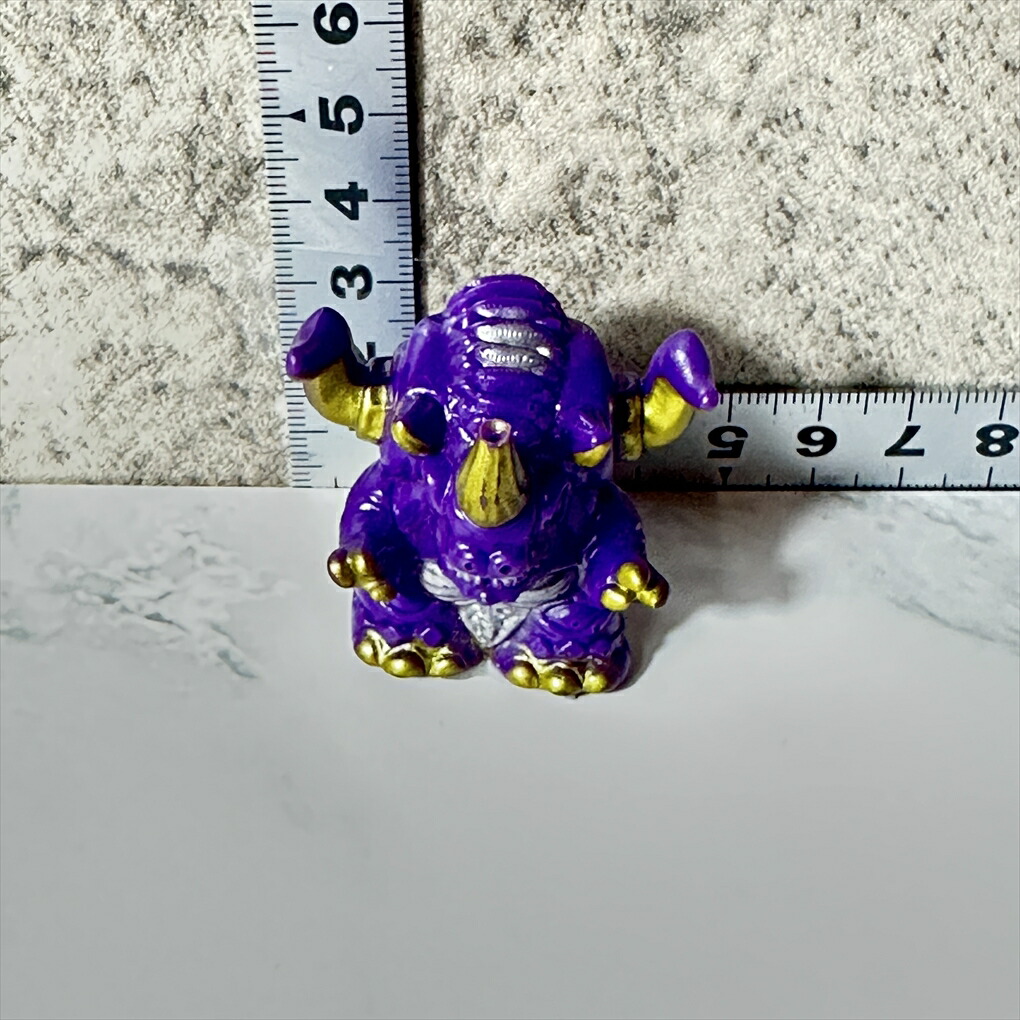 【中古】 【唸るタービン！】 【ガオレンジャーの敵】 百獣戦隊ガオレンジャー タービンオルグ 指人形 ソフビ フィギュア 高さ約3.5cm パープル ゴールド 紫 金 中古品画像