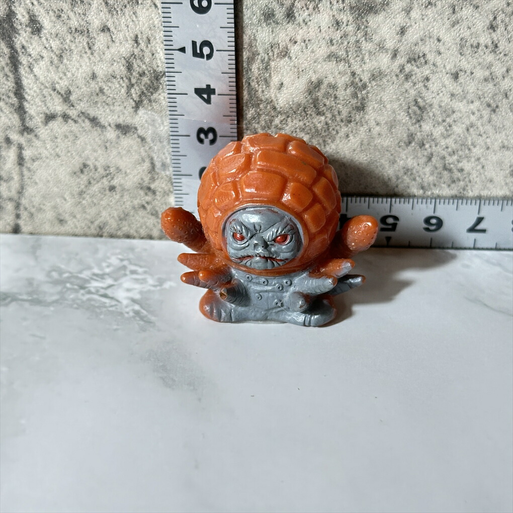 【中古】 【邪悪生命体】 【ウルトラマンGの宿敵】 バンダイ BANDAI 闘士ゴーデス フィギュア ソフビ 高さ約3.5cm オレンジ グレー 中古品 ウルトラマングレート 特撮 KAIJU画像