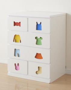 【上品家具】 子供用収納 小さいうちからお片付けの習慣が身に付く知育チェスト mapache マパーチェ 6杯タイプ 女の子向け
