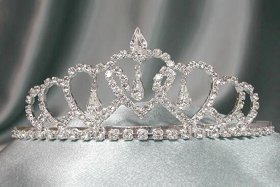 正規店 人気のデザイン 雫 ハートのキラキラ ティアラ 差込型