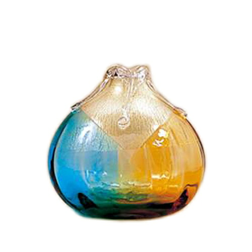 【ポイント10倍 & クーポン！】ミニ花器 フラワーベース 津軽びいどろ 金彩秋風 アデリア ガラス花びん ギフト 雑貨 石塚硝子 取寄品