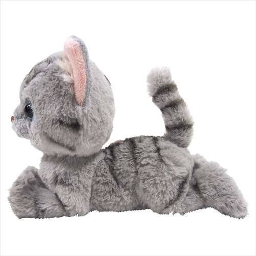 stuffed gray cat