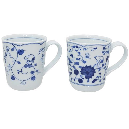Snoopy ceramic tea cup set Japanese pattern a Pair Cup set Pottery made in Japan