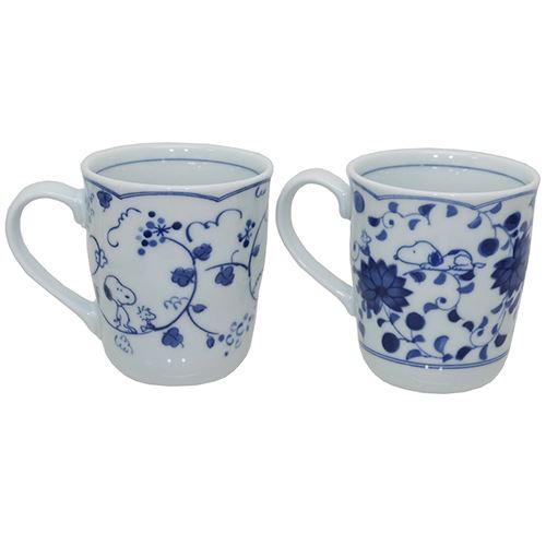 Snoopy ceramic tea cup set Japanese pattern a Pair Cup set Pottery made in Japan