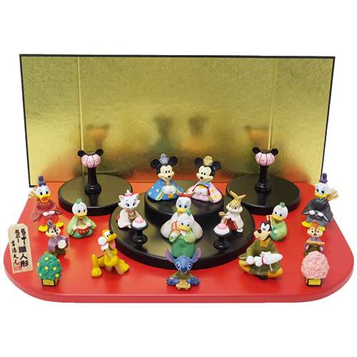 楽天市場 ディズニー キャラクターひな人形 15人 台段雛飾り ディズニー 吉徳 ひな祭り ギフト 雑貨 キャラクターグッズ シネマコレクション キャラクターのシネマコレクション