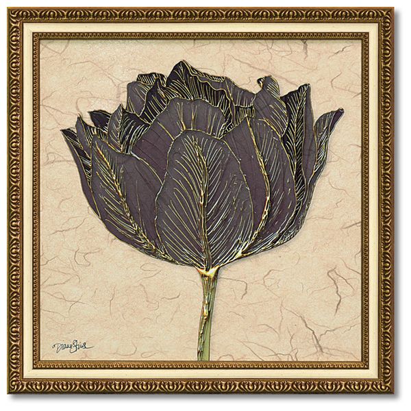 【ポイント10倍 & クーポン！】ダイアン スティムソン フラワー アート Art Frames ゴールドブラックチューリップ 花 額付きポスター インテリア グッズ 通販 取寄品 シネマコレクション
