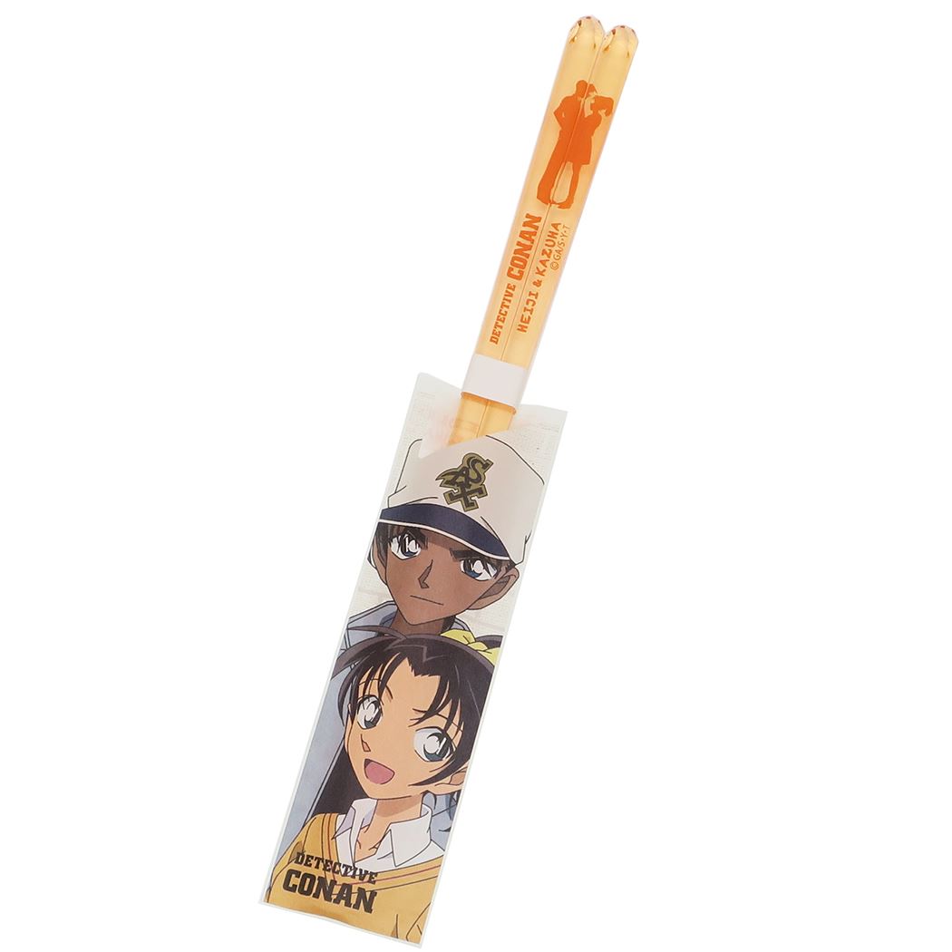 名探偵コナン おはし クリア箸 平次＆和葉 ライトオレンジ 金正陶器 23cm 日本製 アニメキャラクター グッズ 通販 メール便可 シネマコレクション プレゼント 男の子 女の子 ギフト画像
