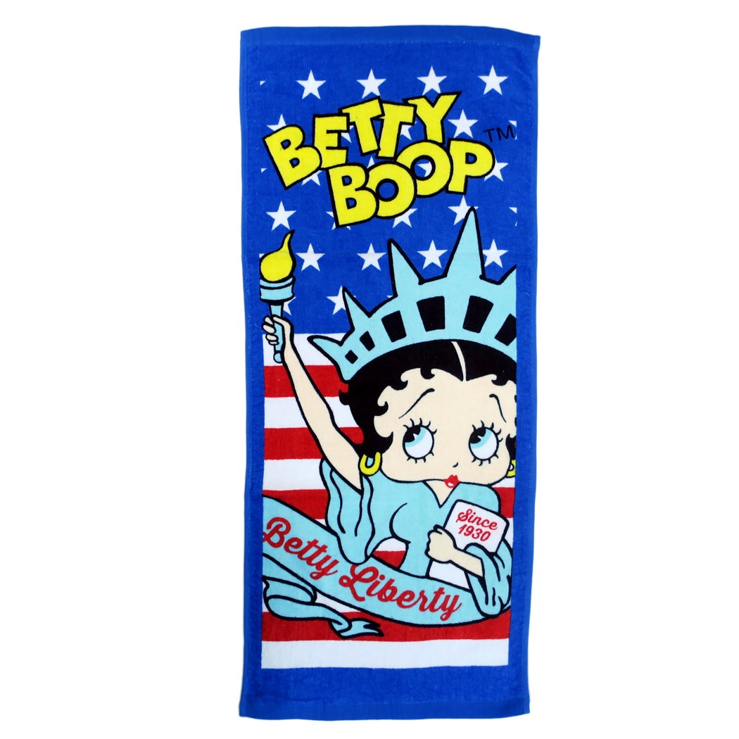 楽天市場 ベティブープ フェイスタオル プリントロングタオル リバティ 自由の女神 Betty Boop オクタニコーポレーション ギフト 雑貨 キャラクター グッズ 通販 メール便可 シネマコレクション キャラクターのシネマコレクション