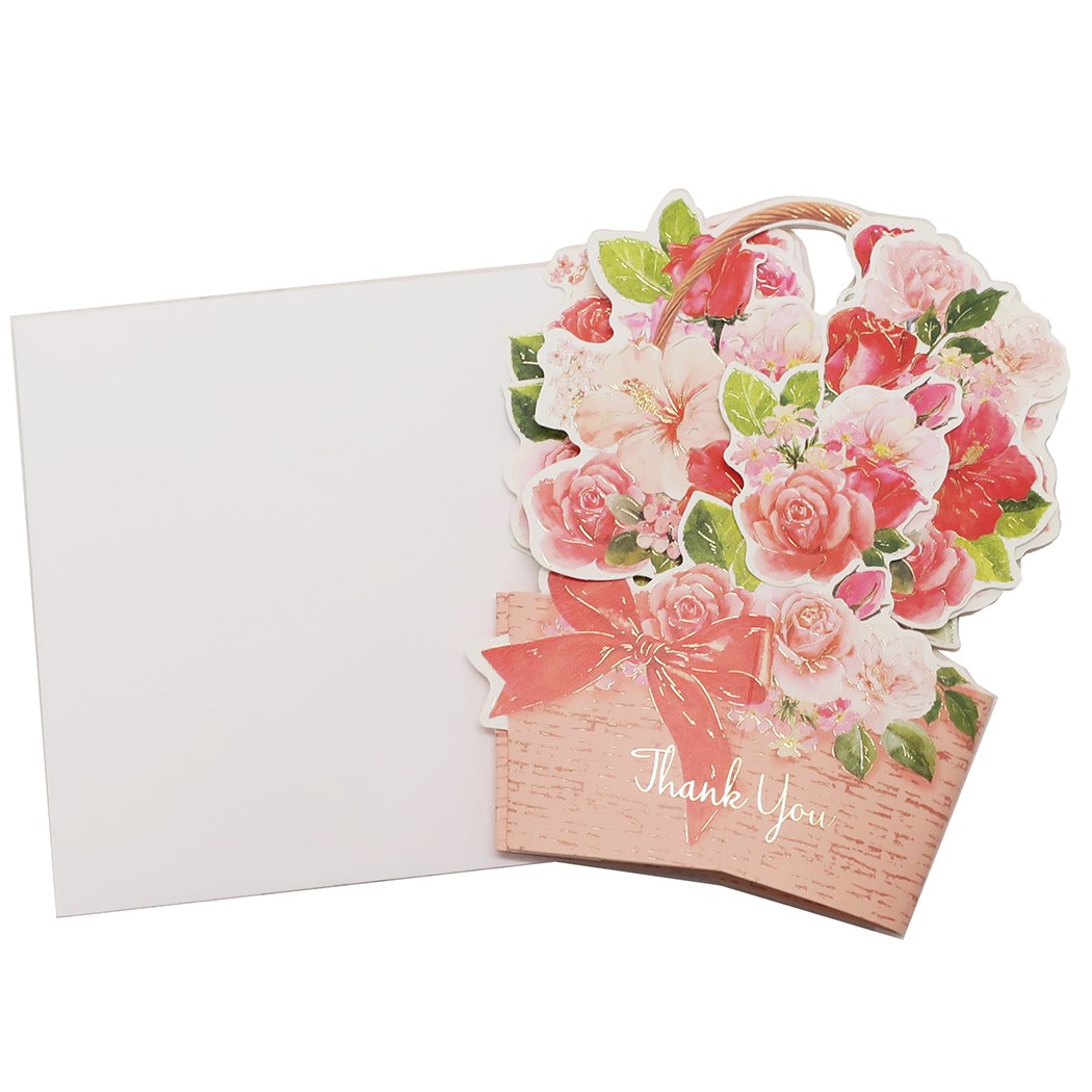 楽天市場 フラワーアレンジメント グリーティングカード ポップアップ カード サンキュー クローズピン ありがとう 封筒付き お花 グッズ 通販 メール便可 シネマコレクション キャラクターのシネマコレクション