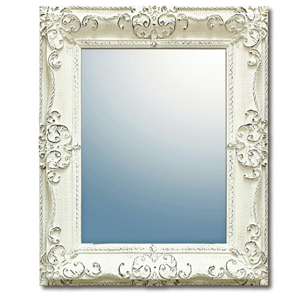 【ポイント10倍 & クーポン！】鏡 グレース アート ミラー アーサーM（アンティークホワイト） 45x55x4cm アンティーク インテリアグッズ 取寄品 シネマコレクション