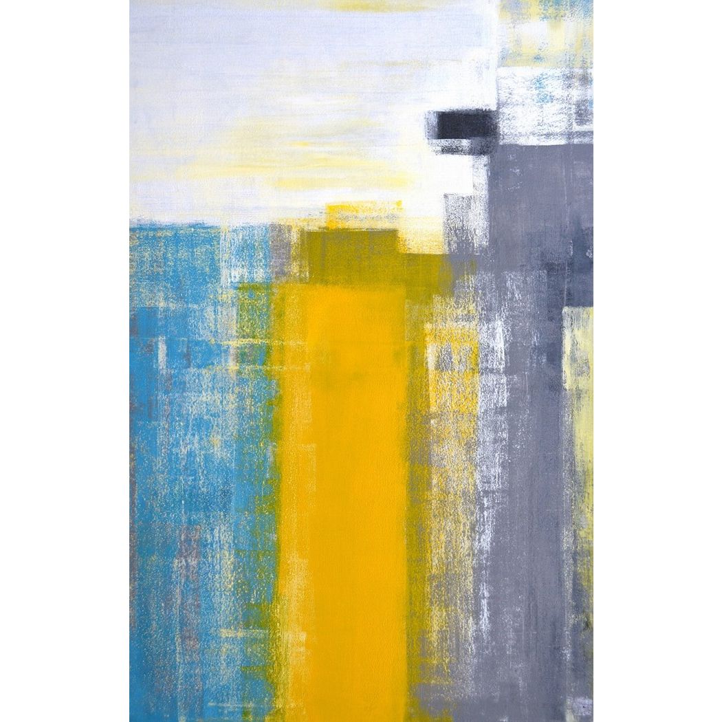 【最大1000円OFFクーポン!】Art Panel モダン アート アートパネル Teal and Yellow Abstract Art Painting フレームレス ギフト 装飾インテリア 取寄品|キャラクターのシネマコレクション