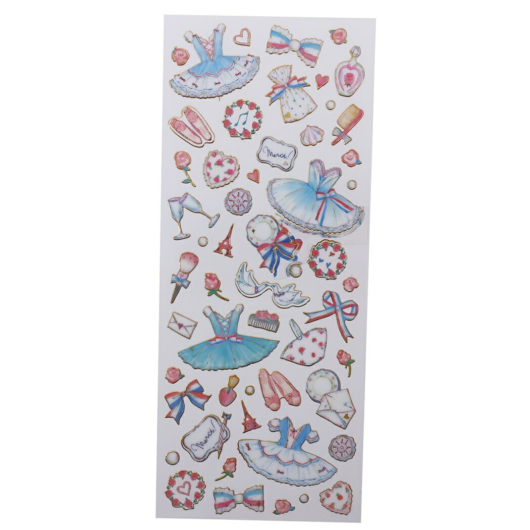 楽天市場 たけいみき シール シート ふち箔 クリア シール リトルローズ クローズピン デコシール かわいい ガーリーイラスト グッズ 通販 メール便可 シネマコレクション キャラクターのシネマコレクション