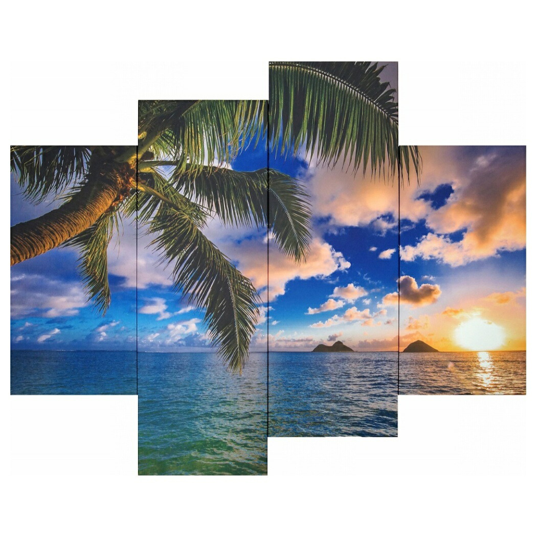 【最大1000円OFFクーポン!】送料無料 Bello Canvas Art 写真 アート キャンバスアート Beautiful Lanikai (4枚セット) IPT-61745 30x60cmx2枚 30x90x2枚 フレームレスインテリア 取寄品|キャラクターのシネマコレクション