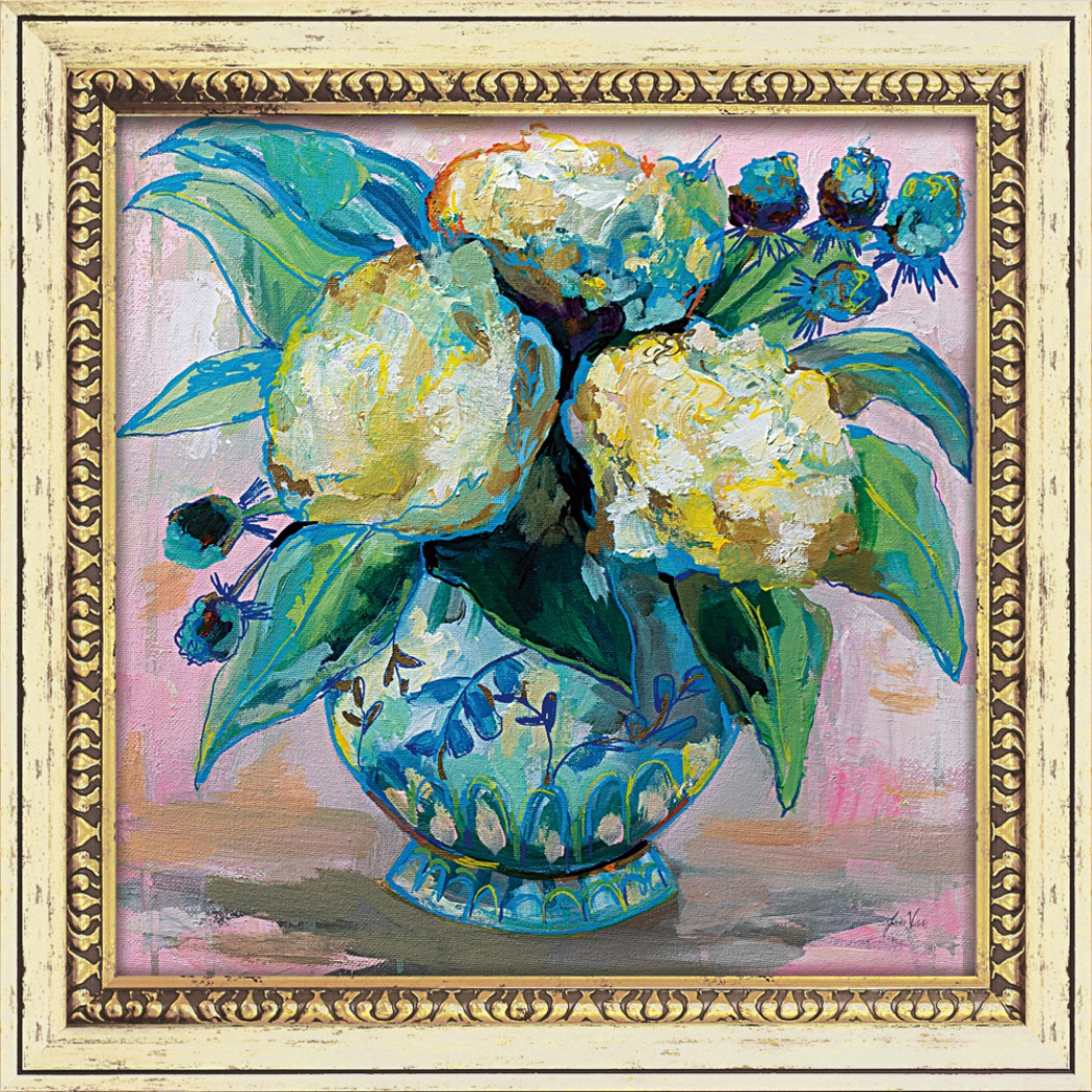 【最大1000円OFFクーポン！】ジャネット ヴェルテンテス 静物画 ジンジャー ジャー1 JV-13003 55.5x55.5cm ギフト 絵画 フラワーアート 額付きポスターインテリア通販 取寄品 シネマコレクション｜キャラクターのシネマコレクション