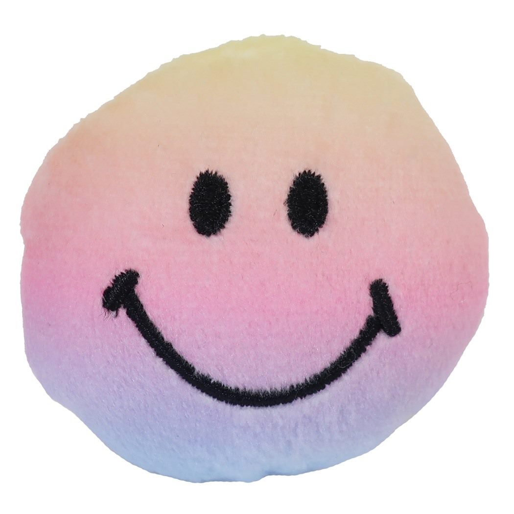 スマイリーフェイス ぬいぐるみバッジ マスコット レインボー Smiley Face ユニック かわいい キャラクター グッズ メール便可  シネマコレクション：キャラクターのシネマコレクション