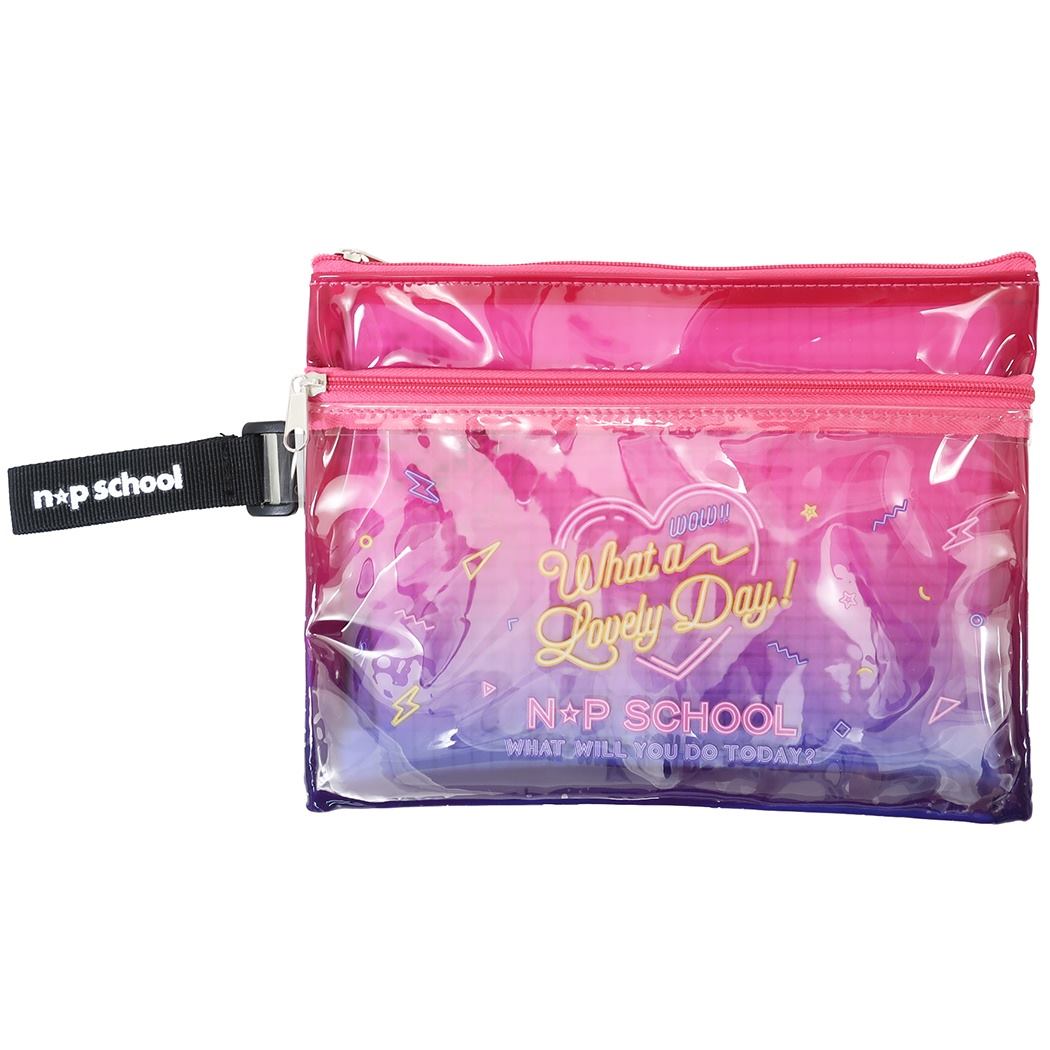 楽天市場 クリア ペンケース フラットポーチ ニコプチスクール Cビビッドxネオンサイン柄 N P School サンスター文具 女子向け ステショ グッズ メール便可 シネマコレクション キャラクターのシネマコレクション