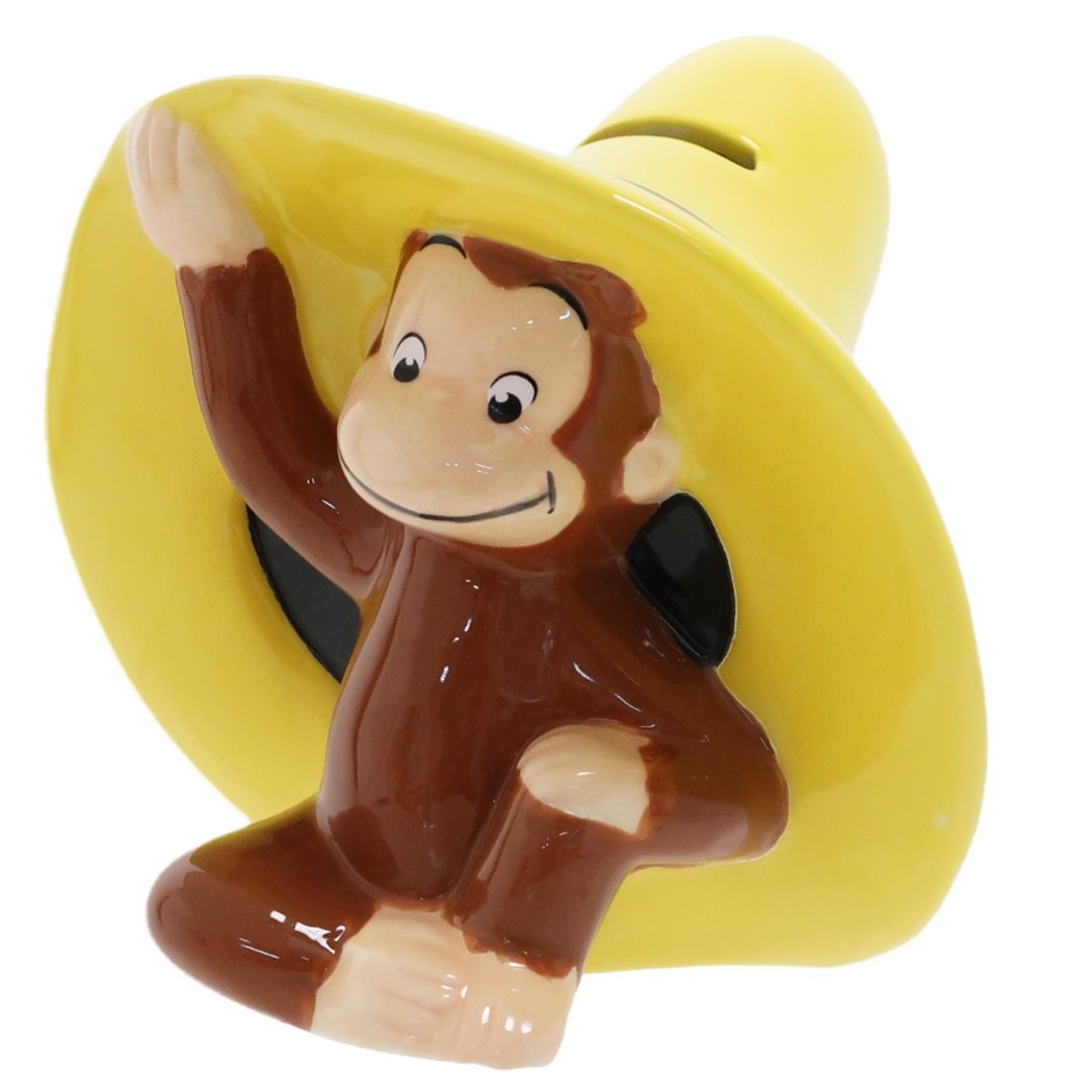 楽天市場 おさるのジョージ 貯金箱 セラミック フィギュアバンク 帽子 サンアート プレゼント 絵本キャラクター グッズ シネマコレクション キャラクターのシネマコレクション