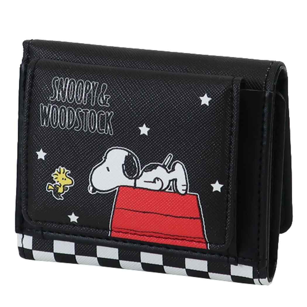 楽天市場 スヌーピー 三つ折り財布 コンパクト ウォレット ブラック ピーナッツ サンアート ギフト雑貨 キャラクター グッズ シネマコレクション キャラクターのシネマコレクション