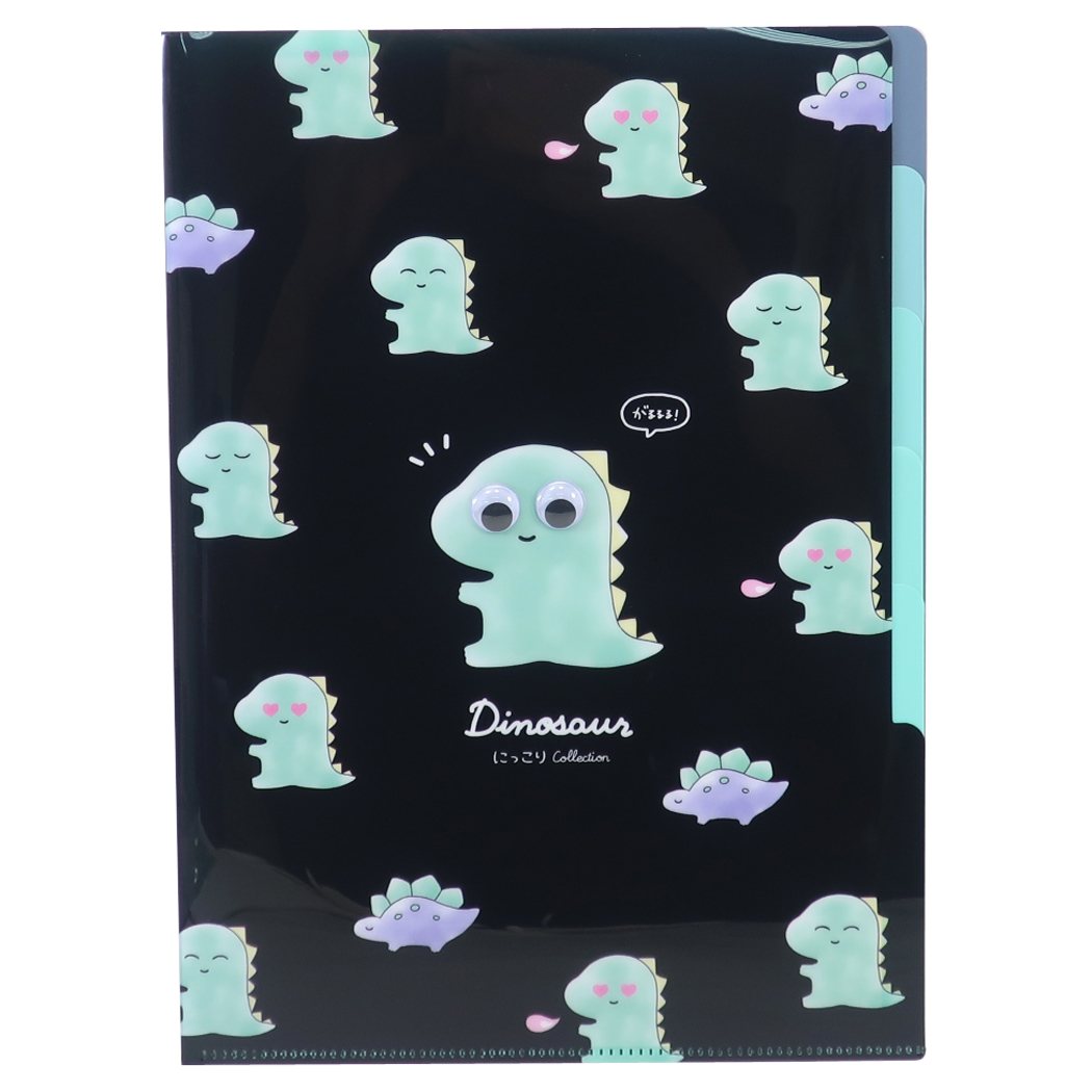 楽天市場 ポケットファイル キョロ目パーツ付き 5インデックス クリアファイル にっこりこれくしょん キョウリュウ クラックス 新学期準備文具 かわいい グッズ シネマコレクション キャラクターのシネマコレクション