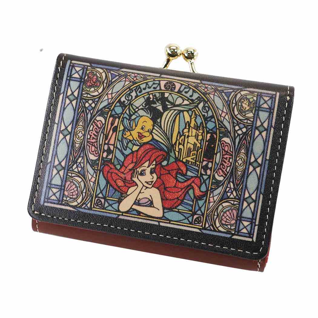 リトルマーメイド アリエル 財布 ケース ミニウォレット 三つ折りコンパクト財布 ステンドグラスコレクション キャラクター ディズニープリンセス ディバージョン プレゼント キャラクター グッズ グッズ シネマコレクション キャラクターのシネマコレクションリトル