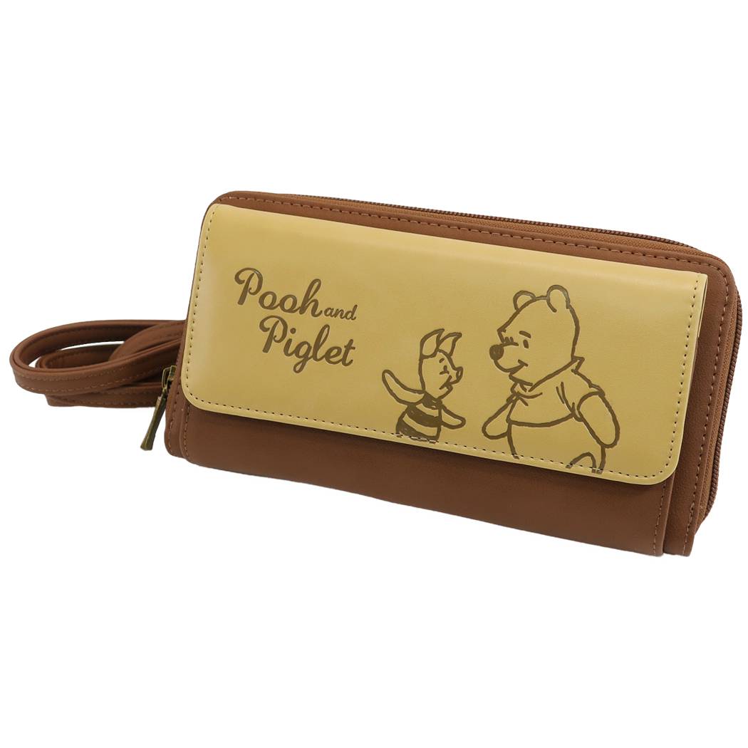 くまのプーさん 肩部ウォレット 型押し お財布ポシェット ディズニー アートウエルド 御頭財布 性合い グッズ シネマ寄合せ Daemlu Cl