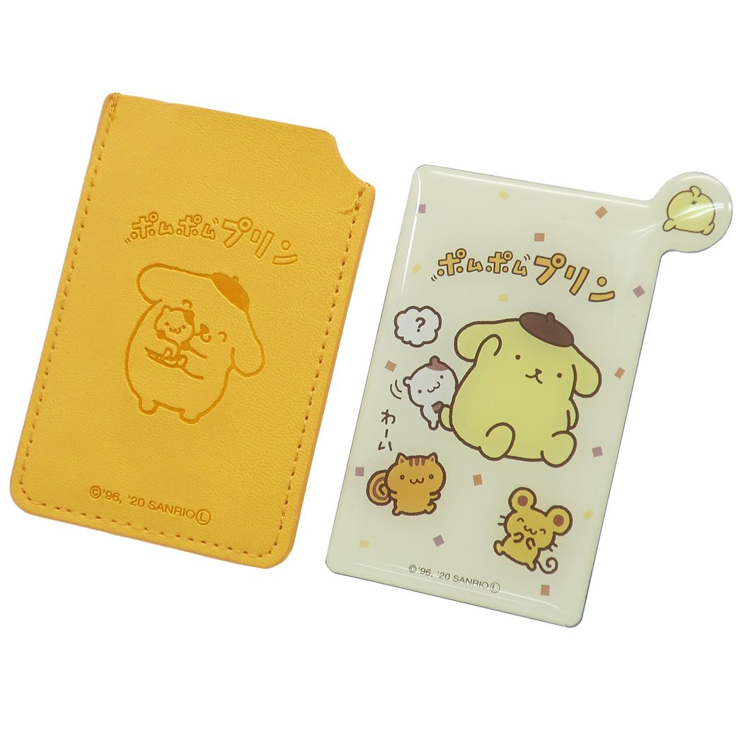 楽天市場 ポムポムプリン 手鏡 Icカードケース付き カードミラー サンリオ 粧美堂 コスメ雑貨 キャラクター グッズ メール便可 シネマコレクション キャラクターのシネマコレクション