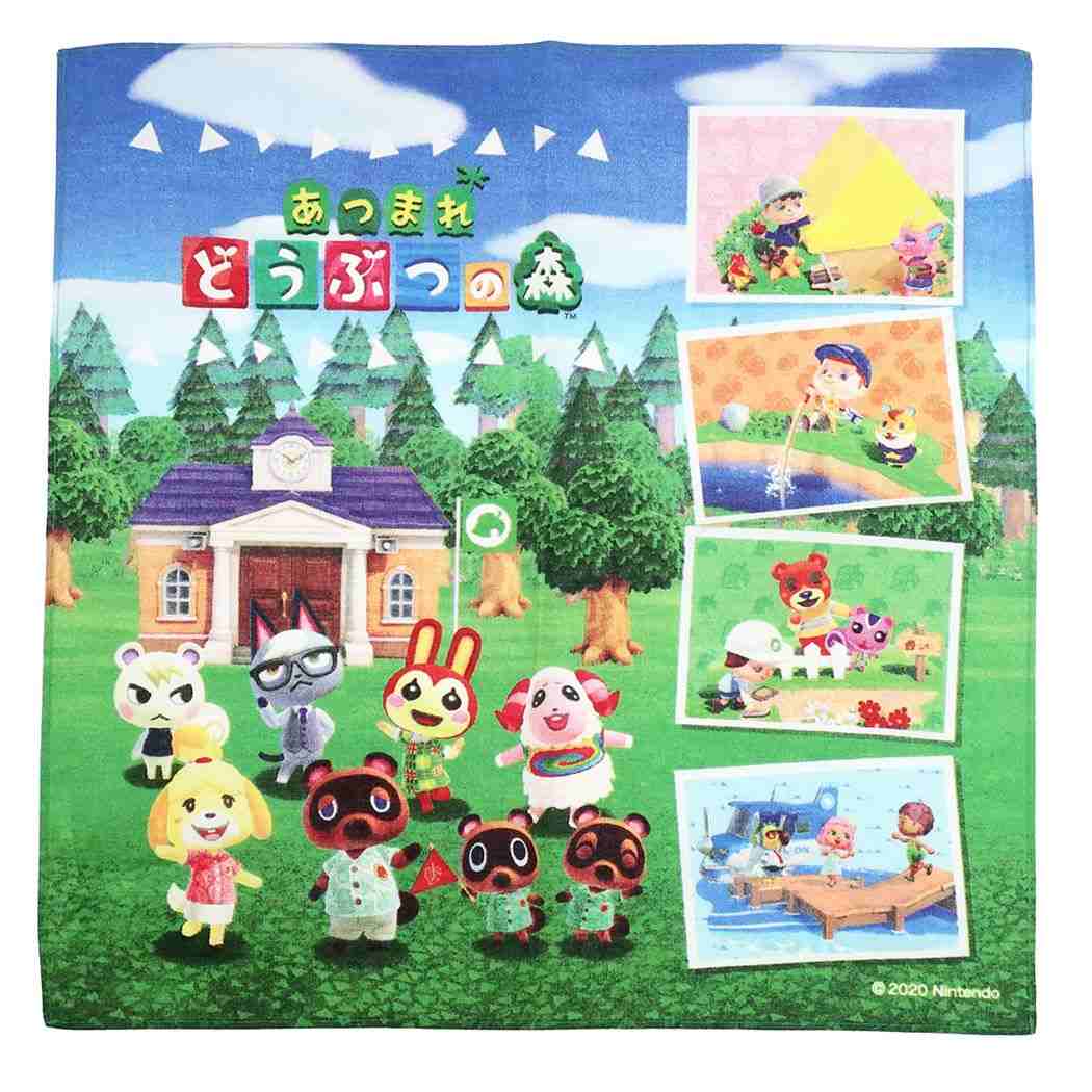 楽天市場 あつまれどうぶつの森 ハンカチ お手拭きタオル 島民集合柄 サンアート 新入学 新入園準備 学童用品 女の子 男の子 キャラクター グッズ メール便可 シネマコレクション キャラクターのシネマコレクション