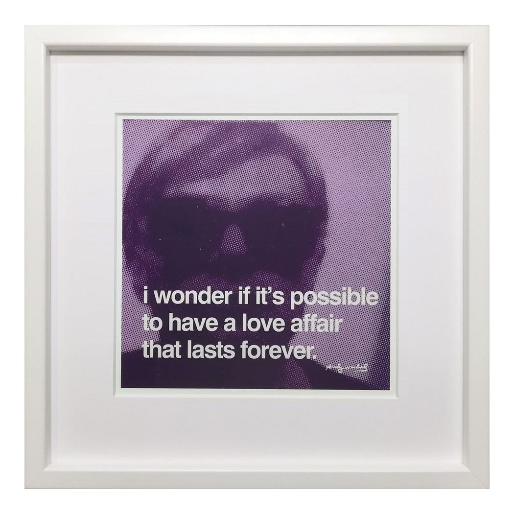 日本製 楽天市場 アンディ ウォーホール インテリアアート Andy Warhol Pop Art I Wonder If It S Possible To Have A Love Affair That Lasts Forever 美工社 Iaw 壁掛け 額付き インテリア 取寄品 シネマコレクション キャラクターのシネマコレクション 超